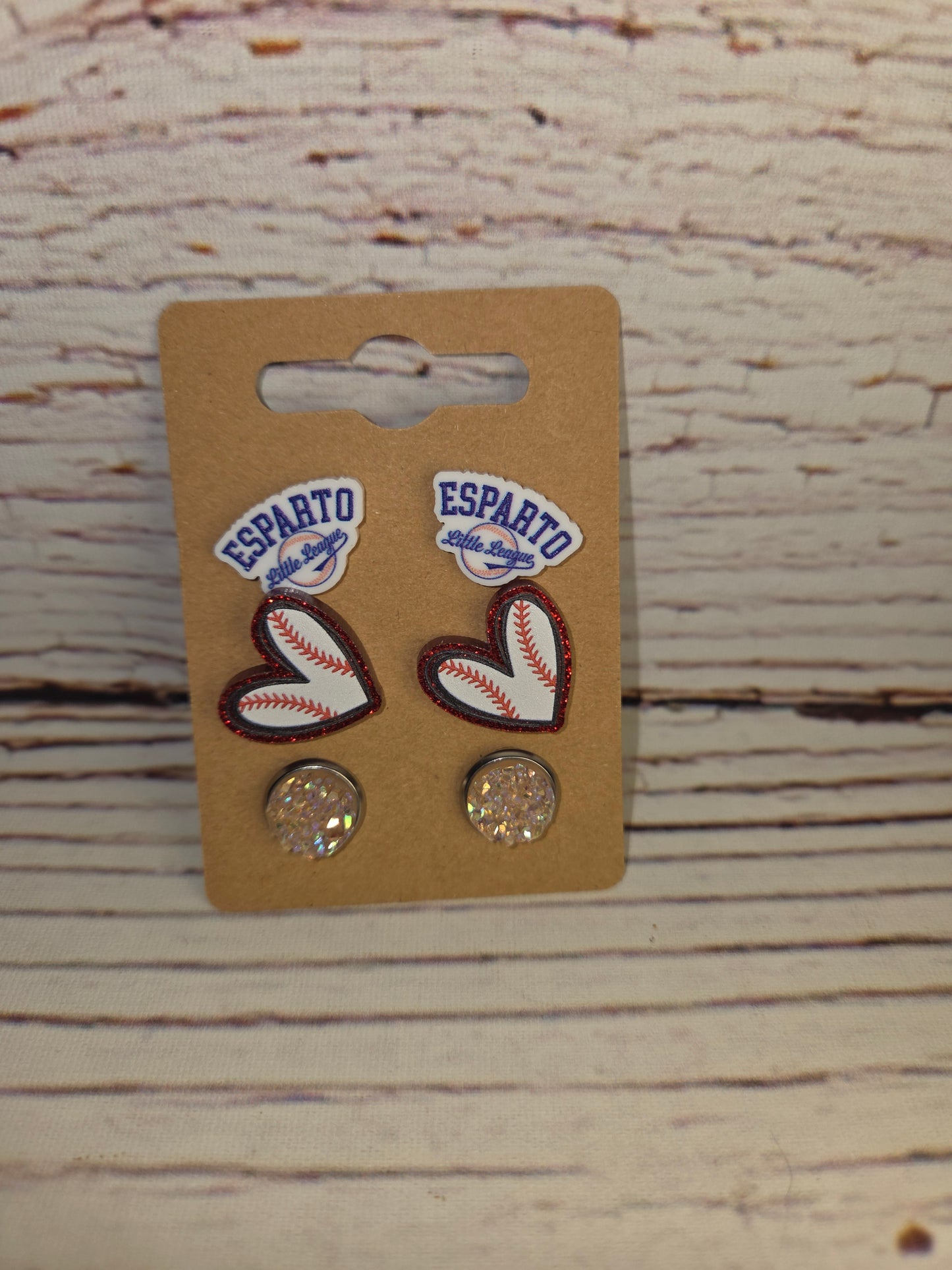 Esparto Little League Earrings Baseball