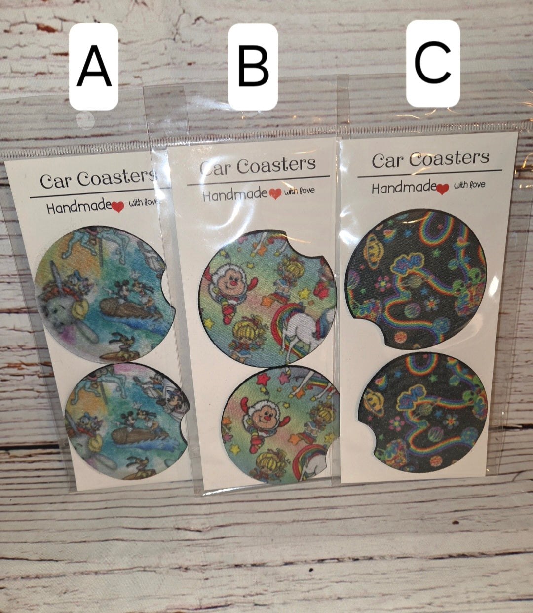 Throwback Characters Car Coasters