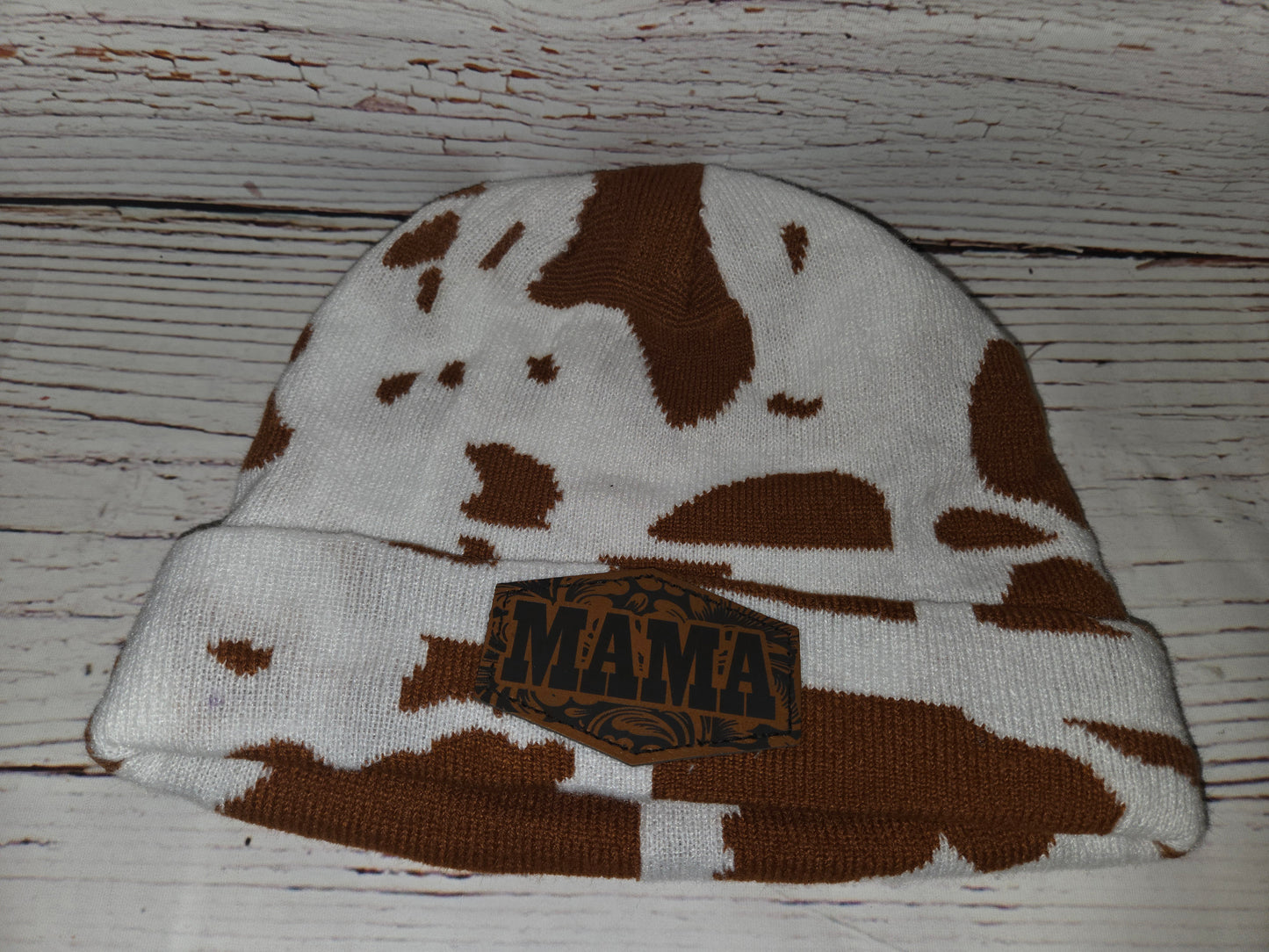 Cow Print Patch Beanies